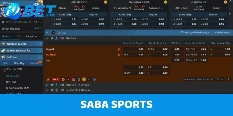 Thể Thao i9bet – Cơ Hội Làm Giàu Cực Nhanh Cho Cược Thủ 4 SABA Sports